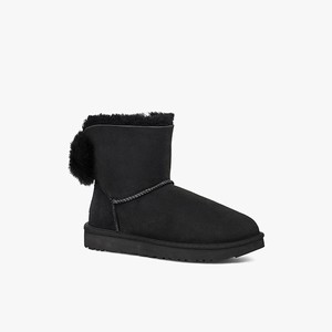 Ugg Mini Puff Crystal Bow Klassiska Stövlar Dam Svarta (184609KNO)